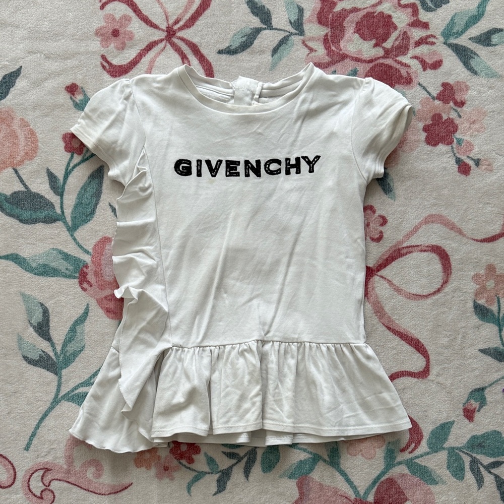 Givenchy Kids White Ruffle Tee